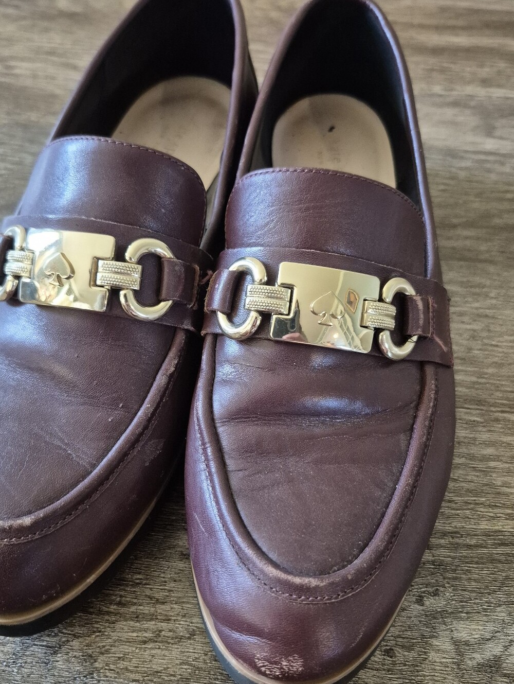 Kate Spade New York Kolby Leather Bit Loafers Burgundy Plum Size 10M - Picture 4 of 10
